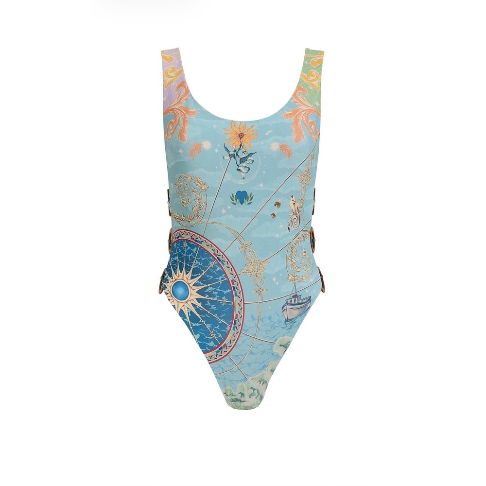 Agua Bendita reversible Nader Yara One Piece Swimsuit Sun Floral Small - Picture 8 of 8